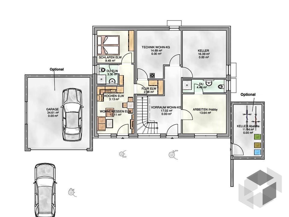 Einfamilienhaus mit Einliegerwohnung - Hanglage von KAMPA Grundriss