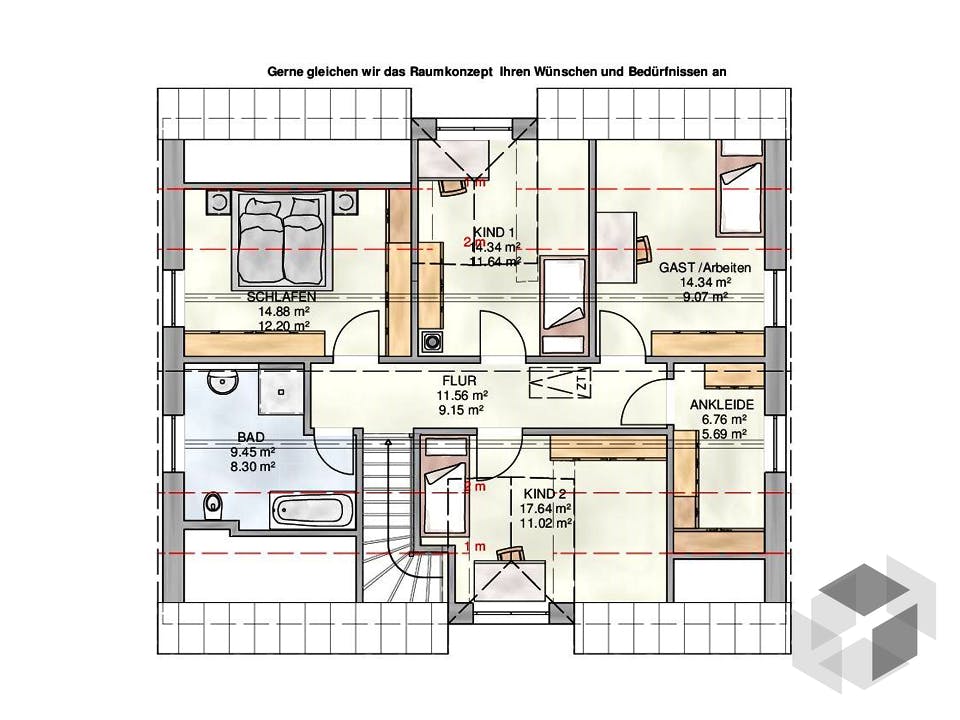 Einfamilienhaus mit Einliegerwohnung - Hanglage von KAMPA Grundriss
