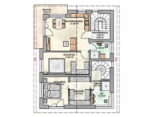 Fertighaus Mehrgenerationenhaus von KAMPA Schlüsselfertig ab 650000€, Satteldach-Klassiker Grundriss 2