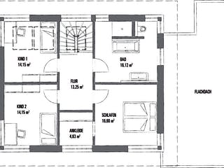 Fertighaus LANOS 2.1591 von KAMPA Schlüsselfertig ab 661236€, Satteldach-Klassiker Grundriss 2