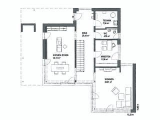 Fertighaus KUBOS 1.2200 von KAMPA Schlüsselfertig ab 1178176€, Cubushaus Grundriss 1