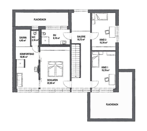 Fertighaus KUBOS 1.2200 von KAMPA Schlüsselfertig ab 952725€, Cubushaus Grundriss 2
