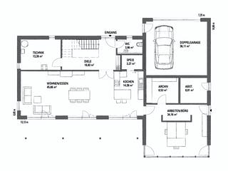 Fertighaus SETROS 2.1940 von KAMPA Schlüsselfertig ab 846031€, Stadtvilla Grundriss 1