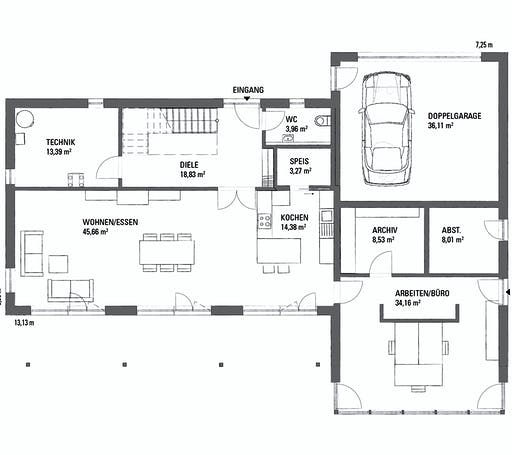 Fertighaus SETROS 2.1940 von KAMPA Schlüsselfertig ab 743197€, Stadtvilla Grundriss 1