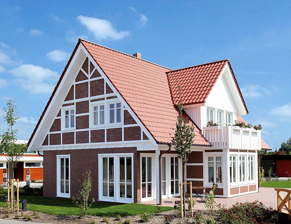 Fertighaus TRITOS 1.1927 von KAMPA, Fachwerk Außenansicht 1