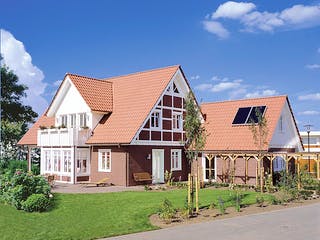 Fertighaus TRITOS 1.1927 von KAMPA, Fachwerk Außenansicht 2