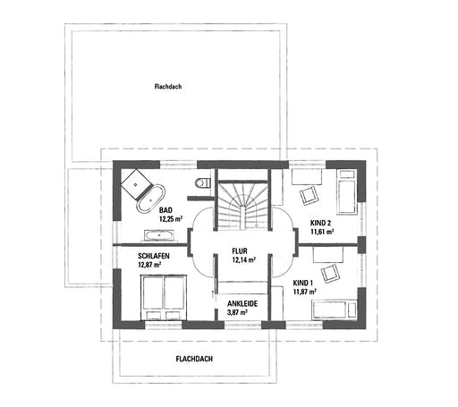 Fertighaus LANOS 2.1460 von KAMPA Schlüsselfertig ab 588800€, Satteldach-Klassiker Grundriss 2