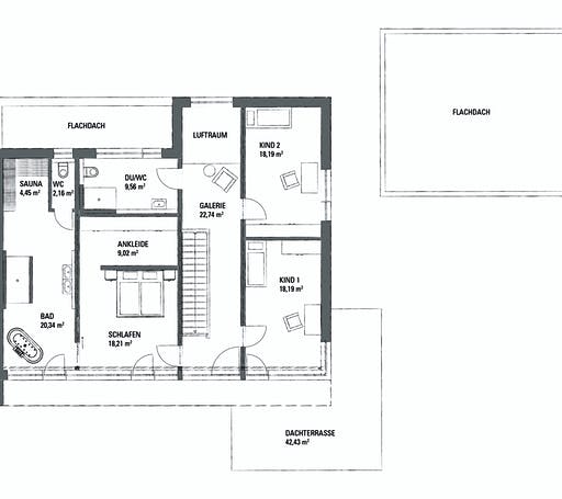 Fertighaus KUBOS 1.2520 von KAMPA Schlüsselfertig ab 1045350€, Cubushaus Grundriss 2