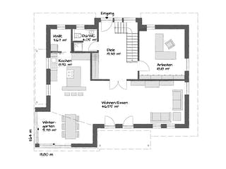 Fertighaus MAGOS 2.1960 von KAMPA Schlüsselfertig ab 691275€, Satteldach-Klassiker Grundriss 1