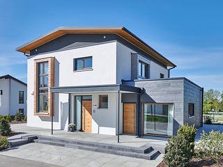 Fertighaus LANOS 5.1620 von KAMPA Schlüsselfertig ab 801251€, Satteldach-Klassiker Außenansicht 1