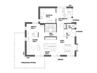 Fertighaus LANOS 5.1620 von KAMPA Schlüsselfertig ab 801251€, Satteldach-Klassiker Grundriss 1