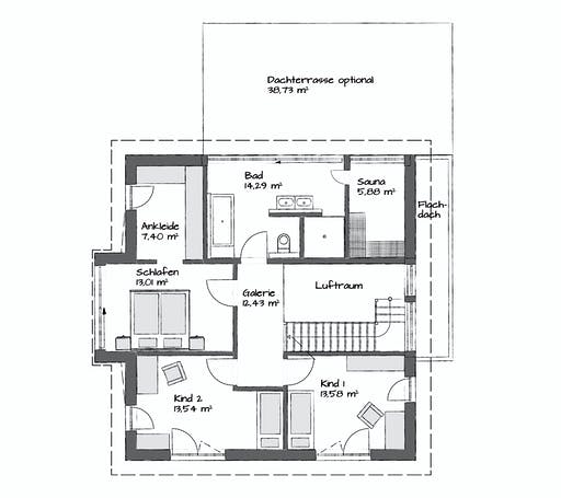 Fertighaus SETROS 3.2010 von KAMPA Schlüsselfertig ab 658623€, Stadtvilla Grundriss 2
