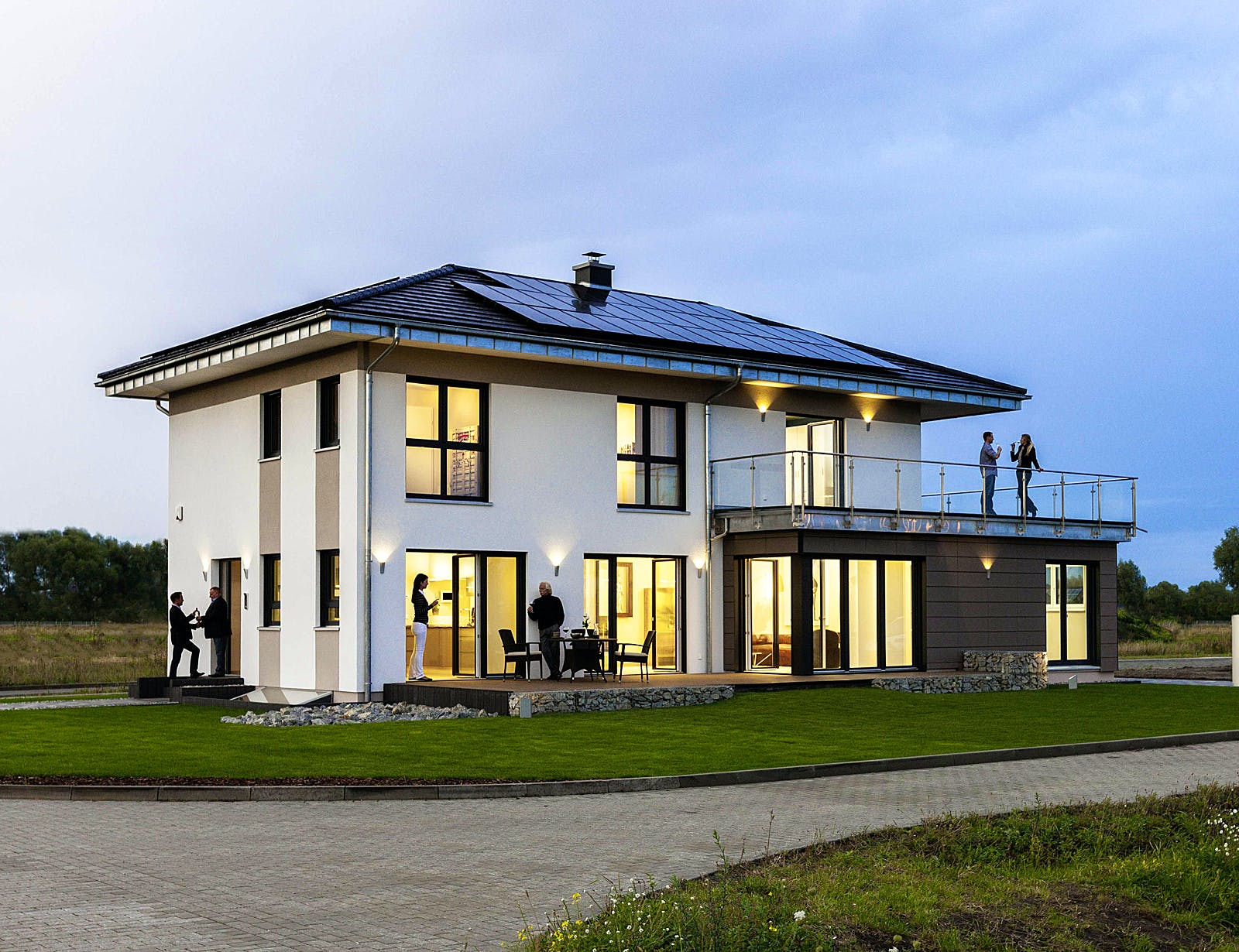 Fertighaus SETROS 3.2140 von KAMPA Schlüsselfertig ab 634720€, Stadtvilla Außenansicht 1