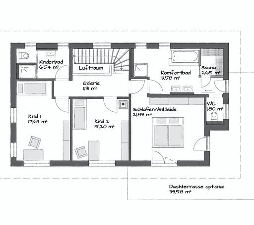 Fertighaus SETROS 3.2140 von KAMPA Schlüsselfertig ab 634720€, Stadtvilla Grundriss 2