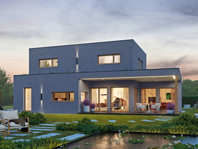 Fertighaus Signature K162 von KAMPA Schlüsselfertig ab 621134€, Cubushaus Außenansicht 1