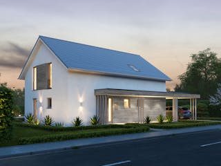 Fertighaus Signature L168 von KAMPA Schlüsselfertig ab 527856€, Satteldach-Klassiker Außenansicht 2