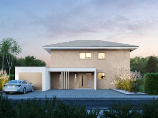 Fertighaus Signature S152 von KAMPA Schlüsselfertig ab 547537€, Stadtvilla Außenansicht 2