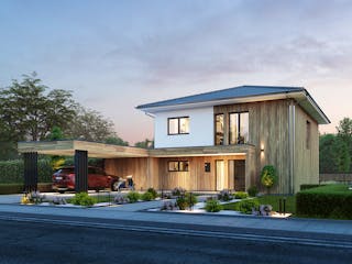 Fertighaus Signature S163 von KAMPA Schlüsselfertig ab 543058€, Stadtvilla Außenansicht 2