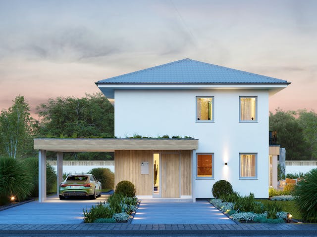 Fertighaus Signature S257 von KAMPA Schlüsselfertig ab 784427€, Stadtvilla Außenansicht 2