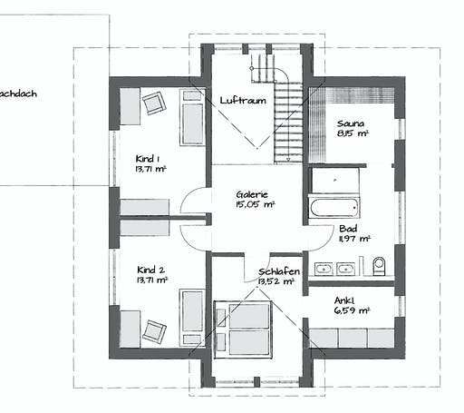 Fertighaus TRITOS 1.1730 von KAMPA Schlüsselfertig ab 534531€, Satteldach-Klassiker Grundriss 2