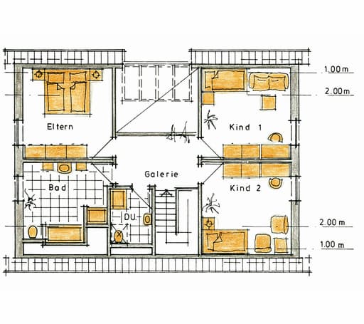 Fertighaus Svenja - MH Nordhorn von GUSSEK HAUS Schlüsselfertig ab 534600€, Satteldach-Klassiker Grundriss 2