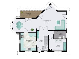 Fertighaus Kassel von STREIF Haus, Satteldach-Klassiker Grundriss 1