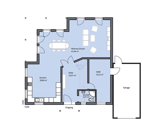 Massivhaus Böcker von KBS-Bau, Stadtvilla Grundriss 1