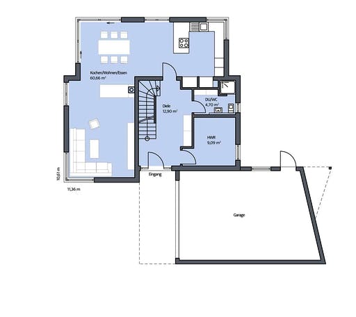 Massivhaus Illner von KBS-Bau, Stadtvilla Grundriss 1