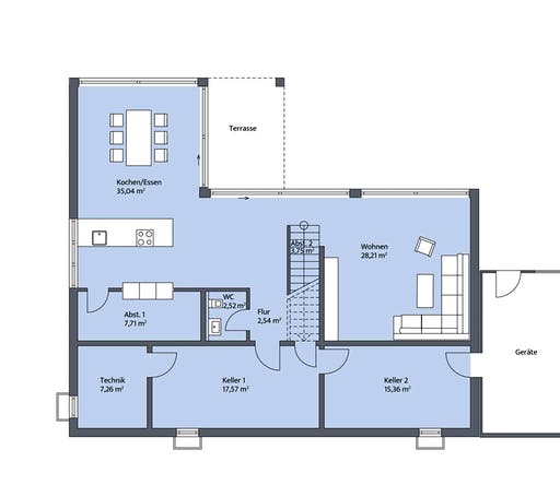 Massivhaus Nolte von KBS-Bau, Cubushaus Grundriss 1