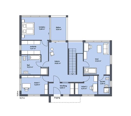 Massivhaus Nolte von KBS-Bau, Cubushaus Grundriss 2