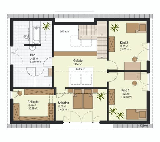 Fertighaus Haus Bad Vilbel von Keitel-Haus Schlüsselfertig ab 434700€, Satteldach-Klassiker Grundriss 2