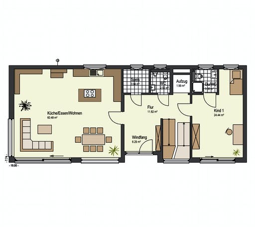 Fertighaus Haus Kaiserstraße von Keitel-Haus Schlüsselfertig ab 659800€, Cubushaus Grundriss 1