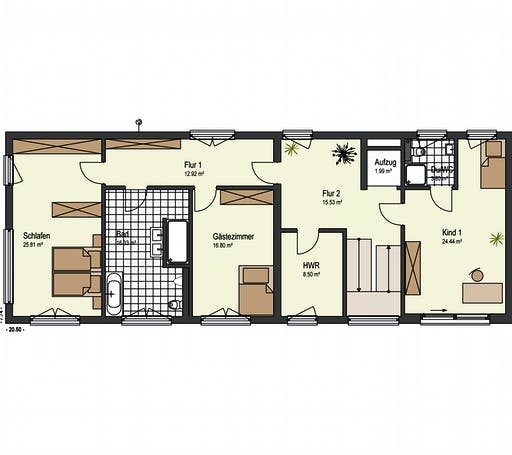 Fertighaus Haus Kaiserstraße von Keitel-Haus Schlüsselfertig ab 659800€, Cubushaus Grundriss 2