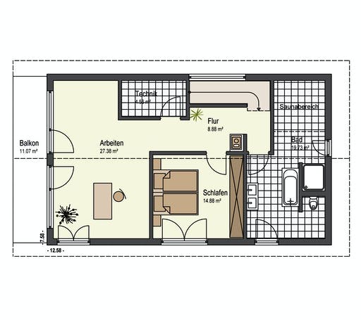 Fertighaus Haus Kofelblick von Keitel-Haus Schlüsselfertig ab 314850€, Satteldach-Klassiker Grundriss 2
