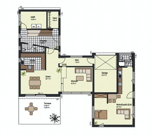 Fertighaus Haus Landhege von Keitel-Haus Schlüsselfertig ab 479450€, Satteldach-Klassiker Grundriss 1
