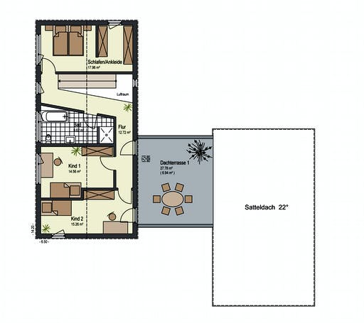 Fertighaus Haus Landhege von Keitel-Haus Schlüsselfertig ab 479450€, Satteldach-Klassiker Grundriss 2