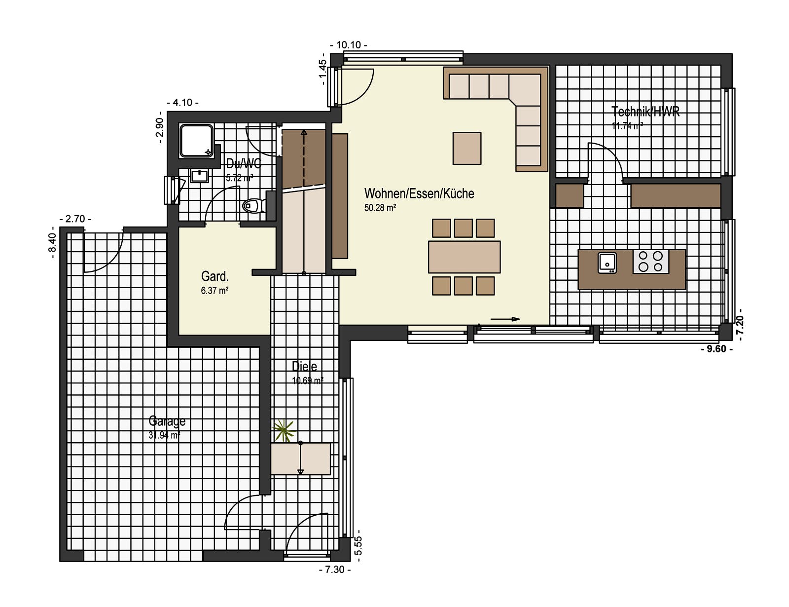 Fertighaus Haus Märzwiesen von Keitel-Haus Schlüsselfertig ab 384090€, Cubushaus Grundriss 1