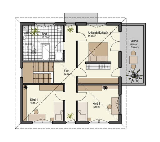 Fertighaus Stadthaus Mannheim von Keitel-Haus Schlüsselfertig ab 381050€, Stadtvilla Grundriss 2