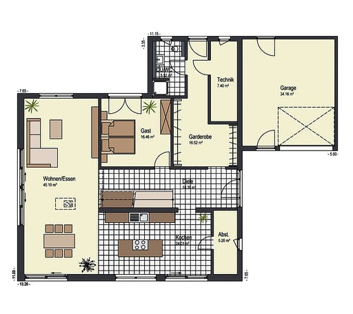 Fertighaus Haus Miesbach von Keitel-Haus Schlüsselfertig ab 518260€, Satteldach-Klassiker Grundriss 1