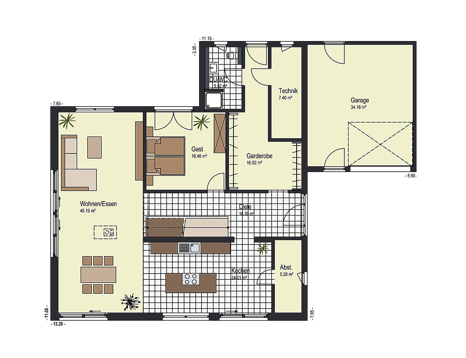 Fertighaus Haus Miesbach von Keitel-Haus Schlüsselfertig ab 518260€, Satteldach-Klassiker Grundriss 1