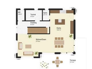 Fertighaus Haus Remstal von Keitel-Haus Schlüsselfertig ab 387673€, Satteldach-Klassiker Grundriss 1