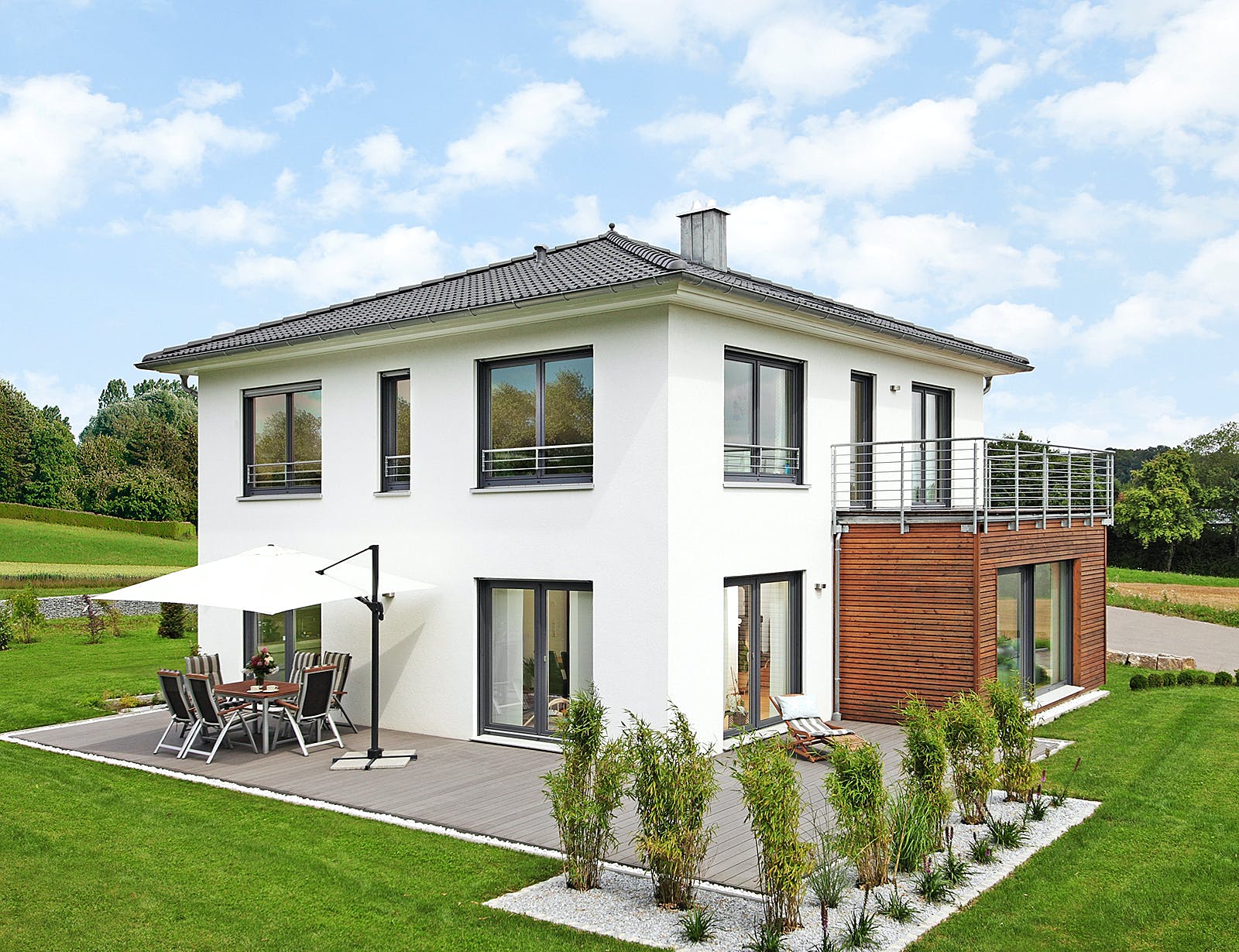 Fertighaus Stadthaus 150 von Keitel-Haus Schlüsselfertig ab 330600€, Stadtvilla Außenansicht 2
