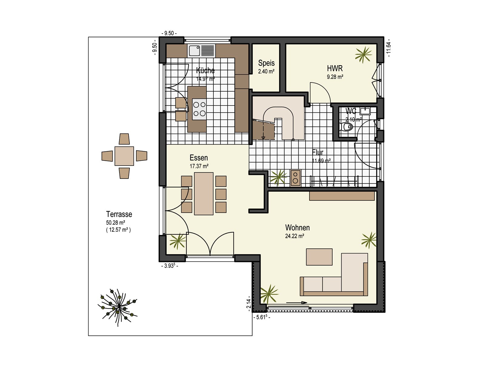 Fertighaus Stadthaus 150 von Keitel-Haus Schlüsselfertig ab 330600€, Stadtvilla Grundriss 1