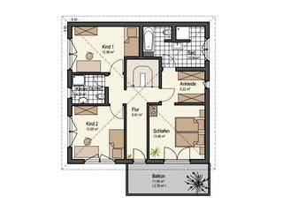 Fertighaus Stadthaus 150 von Keitel-Haus Schlüsselfertig ab 414251€, Stadtvilla Grundriss 2