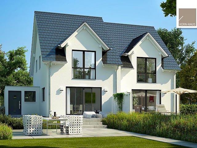 Massivhaus Doppelhaus Twin L von Kern-Haus Schlüsselfertig ab 362900€, Satteldach-Klassiker Außenansicht 1 Massivhaus Doppelhaus Twin L von Kern-Haus Schlüsselfertig ab 362900€, Satteldach-Klassiker Außenansicht 1