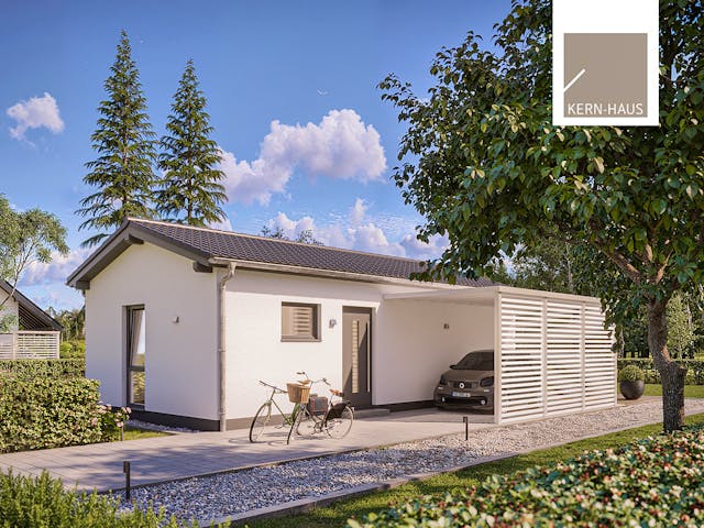 Massivhaus Bungalow Dia von Kern-Haus Schlüsselfertig ab 214900€, Bungalow Außenansicht 1