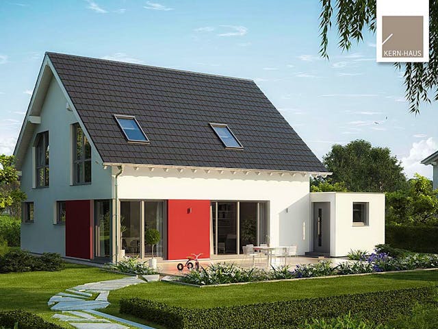 Massivhaus Familienhaus Luna Plus von Kern-Haus Schlüsselfertig ab 367900€, Satteldach-Klassiker Außenansicht 1 Massivhaus Familienhaus Luna Plus von Kern-Haus Schlüsselfertig ab 367900€, Satteldach-Klassiker Außenansicht 1