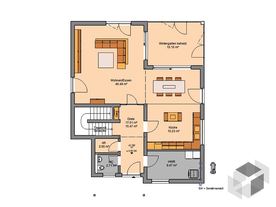 Architektenhaus Akzent von Kern-Haus Grundriss