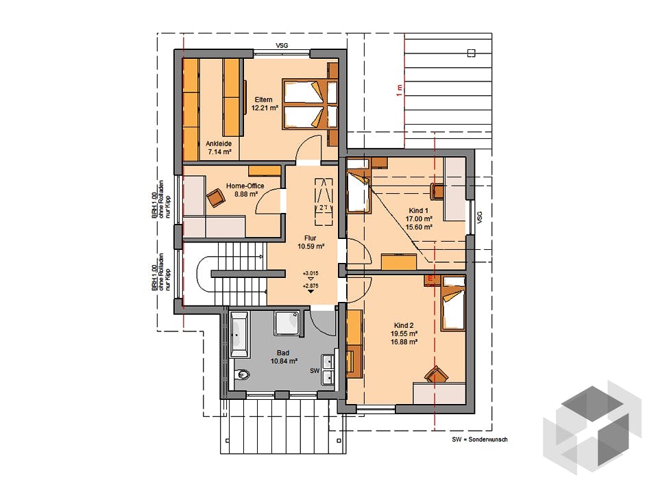Architektenhaus Akzent von Kern-Haus Grundriss