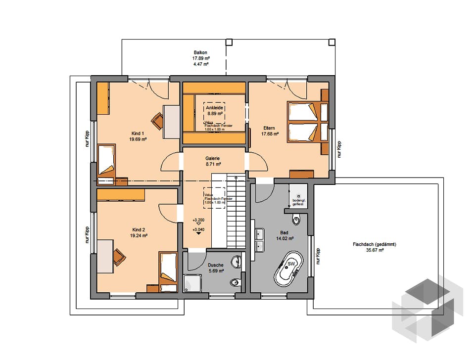 Bauhaus Anteo von Kern-Haus Grundriss